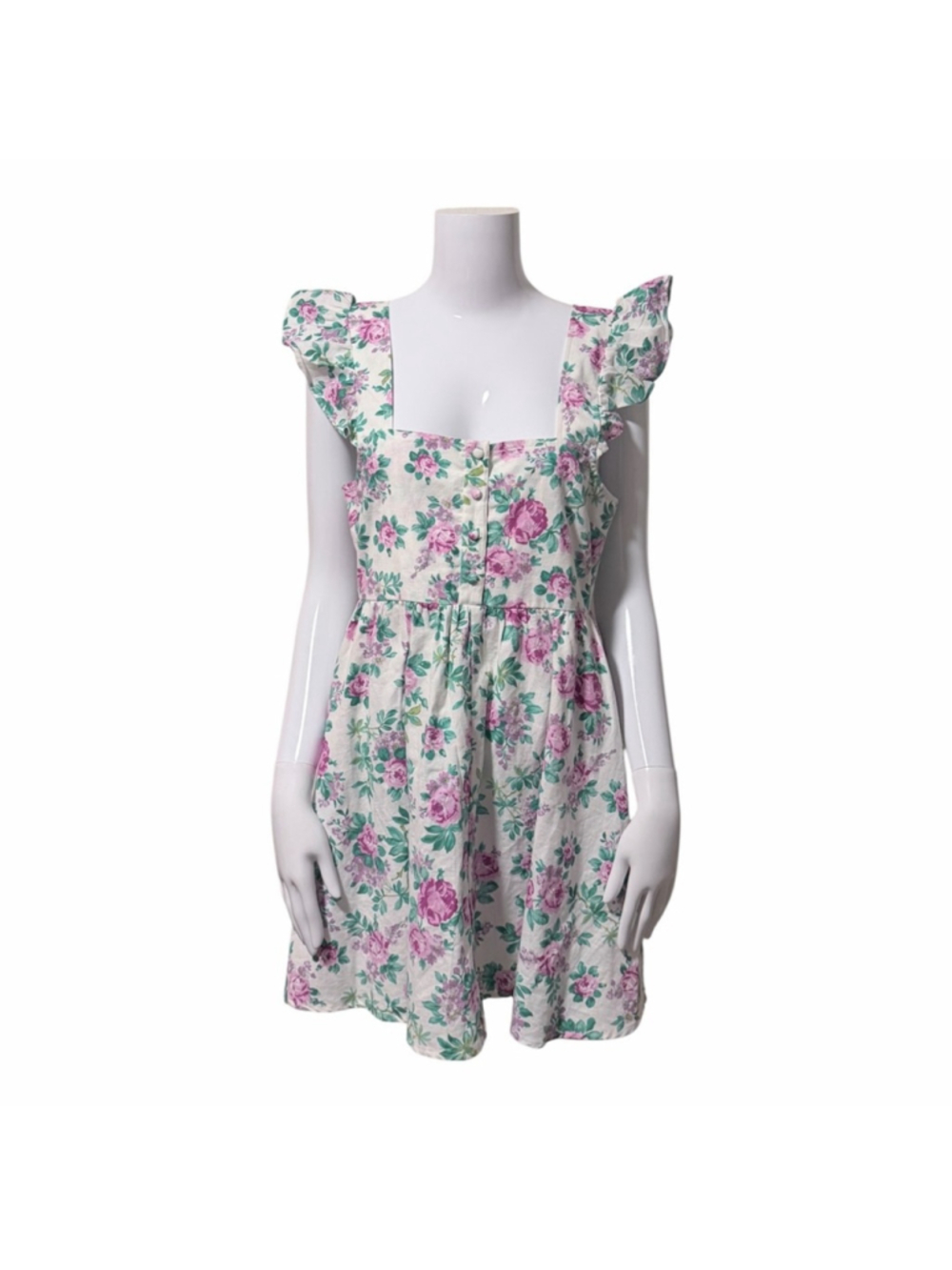 ASOS Pinafore Cotton Linen Blend Mini Dress Size 6 Cottagecore Girlhoodcore